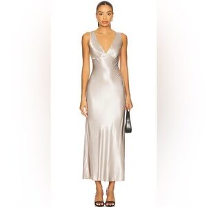 Tove Slip Dress in Smoke Small